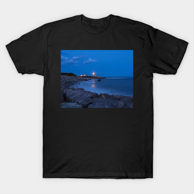 Beacon in the Night Judith Point Lighthouse Narragansett Rhode Island RI Breakwater T-Shirt by WayneOxfordPh